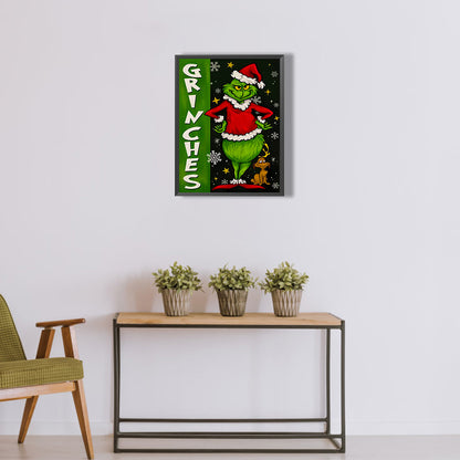 Green Hairy Monster - Full Round Drill Diamond Painting 30*40CM