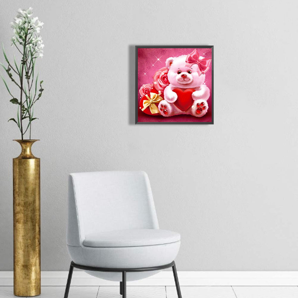 Love Bear - Full Round Drill Diamond Painting 30*30CM