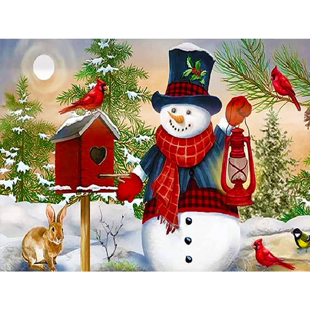 Christmas Snowman - Full Round Drill Diamond Painting 40*30CM