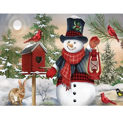 Christmas Snowman - Full Round Drill Diamond Painting 40*30CM