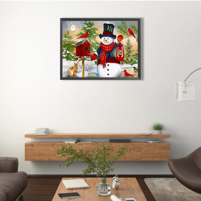 Christmas Snowman - Full Round Drill Diamond Painting 40*30CM