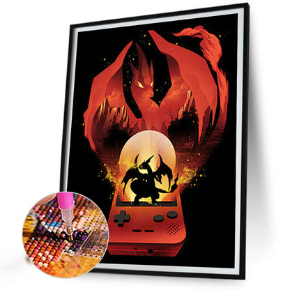 Pokemon Charizard Silhouette - Full Square Drill Diamond Painting 30*40CM