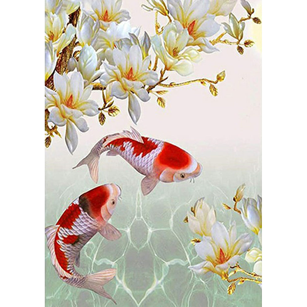 Double Koi - Full Round Drill Diamond Painting 50*60CM