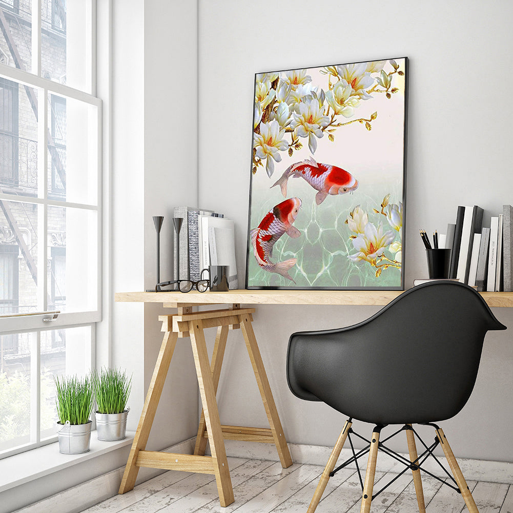 Double Koi - Full Round Drill Diamond Painting 50*60CM
