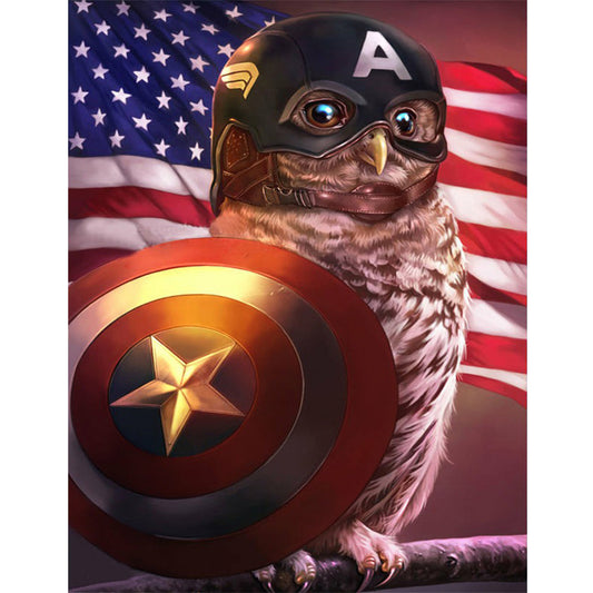 American Owl - Full Round Drill Diamond Painting 30*40CM