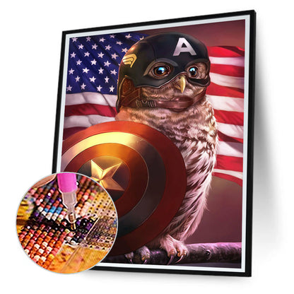 American Owl - Full Round Drill Diamond Painting 30*40CM