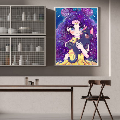 Cartoon Girl - Full Round Drill Diamond Painting 30*40CM