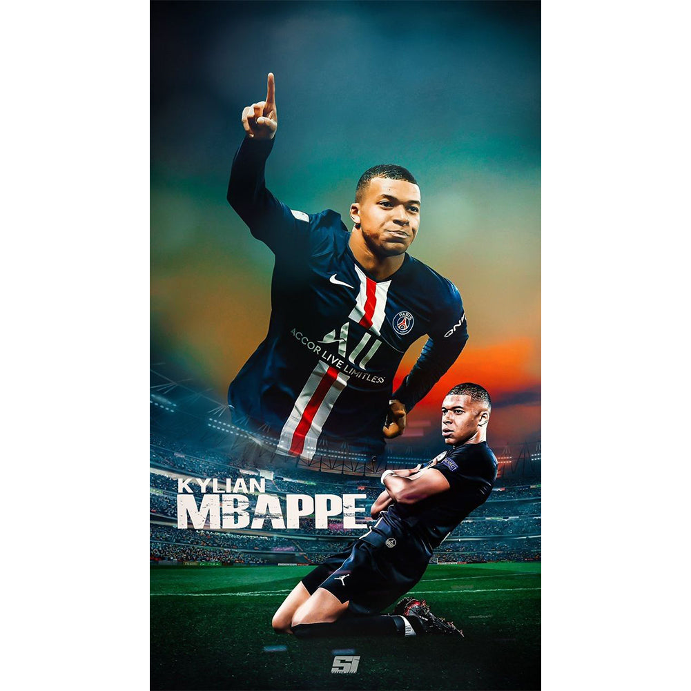 Mbappe - Full Round Drill Diamond Painting 30*50CM
