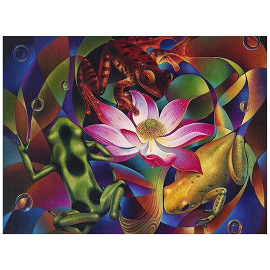 Flower And Frog - Full Square Drill Diamond Painting 40*30CM