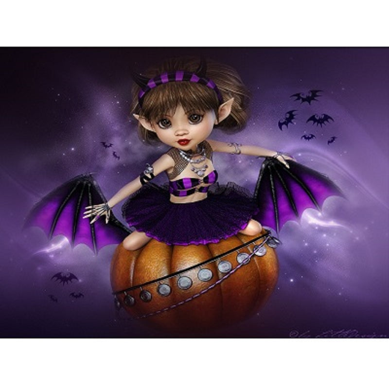 Halloween Girl 40*30CM(Canvas) Full Square Drill Diamond Painting