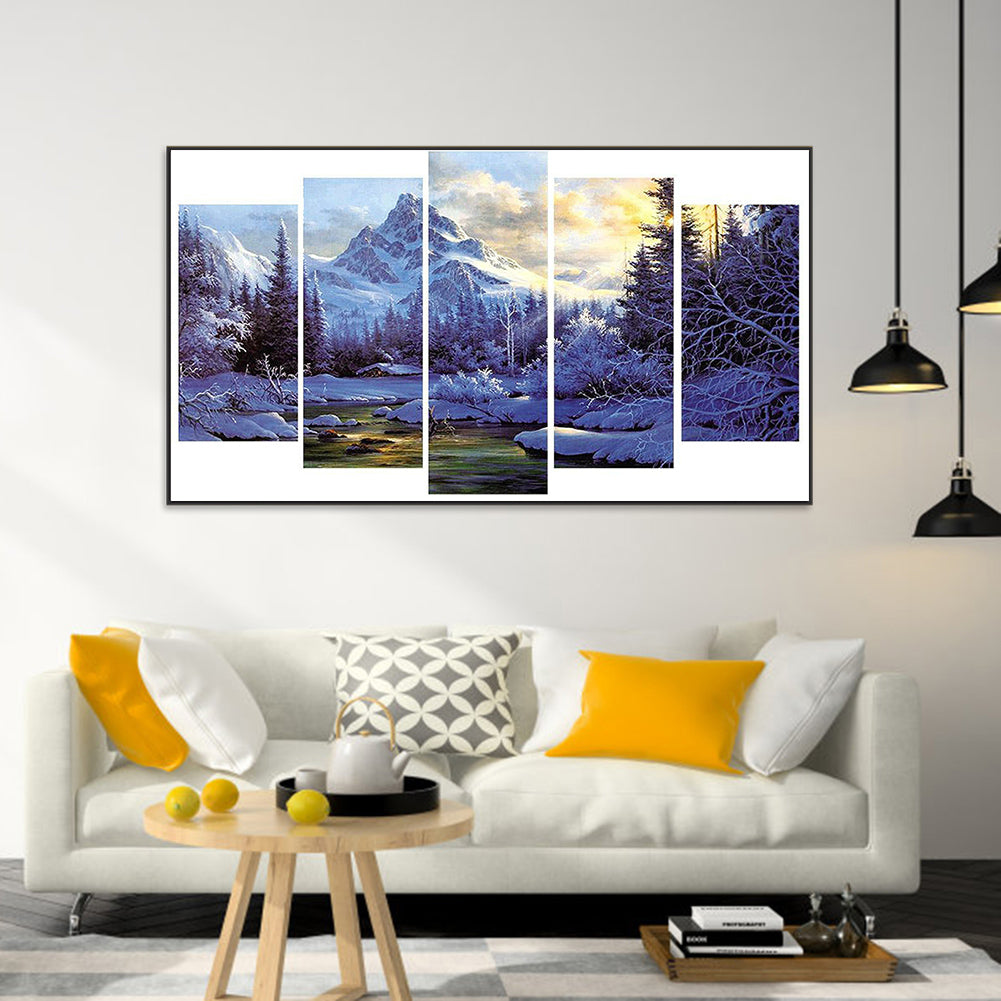 Snow Mountain Rime - Full Square Drill Diamond Painting 95*45CM