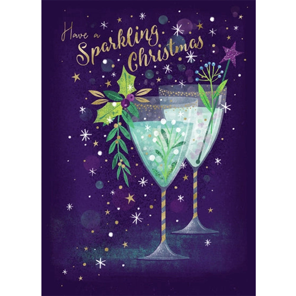 Champagne Glass - Full Round Drill Diamond Painting 30*40CM