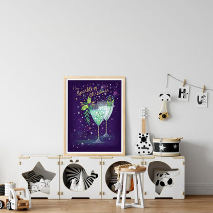 Champagne Glass - Full Round Drill Diamond Painting 30*40CM