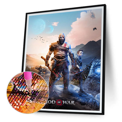 Cartoon Game God Of War - Full Round Drill Diamond Painting 30*40CM