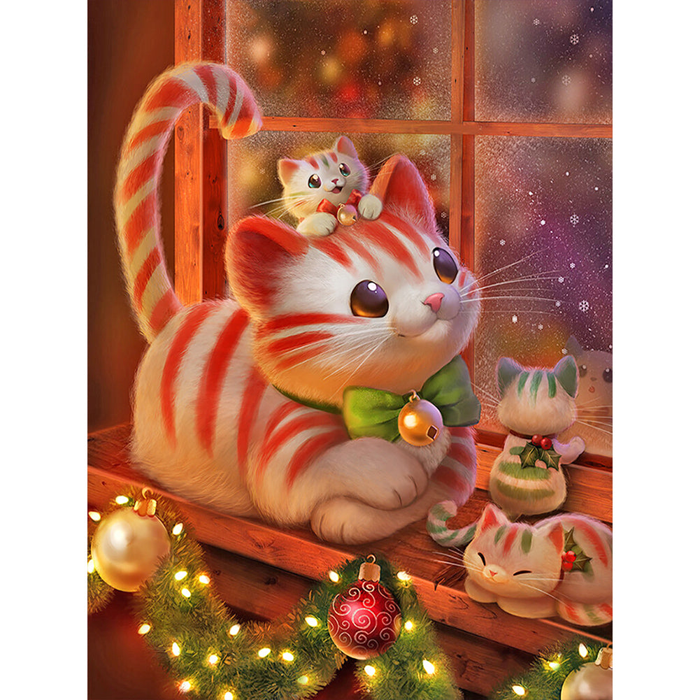 Cute Cartoon Kitten - Full Round Drill Diamond Painting 30*40CM