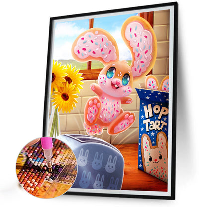 Cartoon Biscuit Bunny - Full Round Drill Diamond Painting 30*40CM