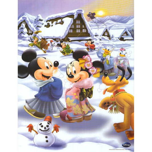 Disney Mickey Minnie - Full Round Drill Diamond Painting 30*50CM