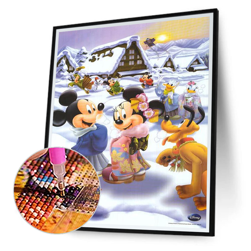 Disney Mickey Minnie - Full Round Drill Diamond Painting 30*50CM