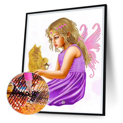 Cute Girl - Special Shaped Drill Diamond Painting 30*40CM