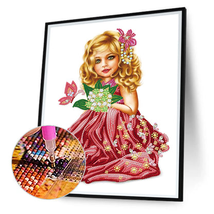 Cute Girl - Special Shaped Drill Diamond Painting 30*40CM