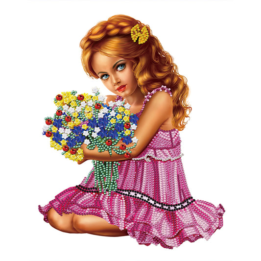 Cute Girl - Special Shaped Drill Diamond Painting 30*40CM