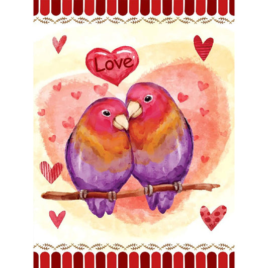 Valentine Parrot - Full Round Drill Diamond Painting 30*40CM