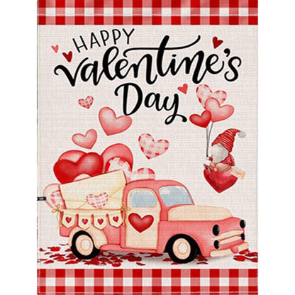 Valentine'S Day Small Powder Car - Full Round Drill Diamond Painting 30*40CM