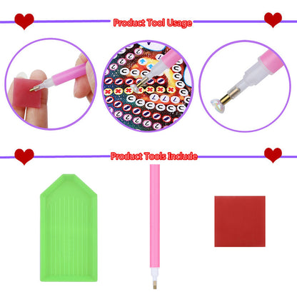 Valentine'S Day Small Powder Car - Full Round Drill Diamond Painting 30*40CM