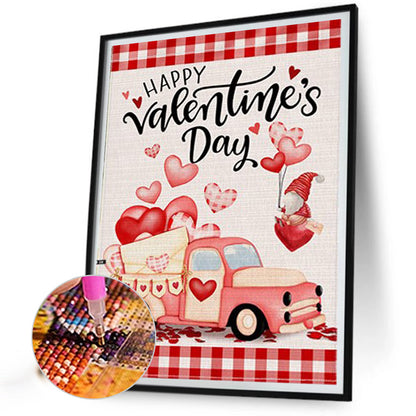 Valentine'S Day Small Powder Car - Full Round Drill Diamond Painting 30*40CM