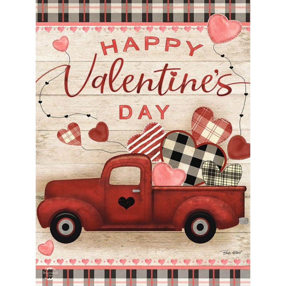 Valentine'S Day Red Car - Full Round Drill Diamond Painting 30*40CM