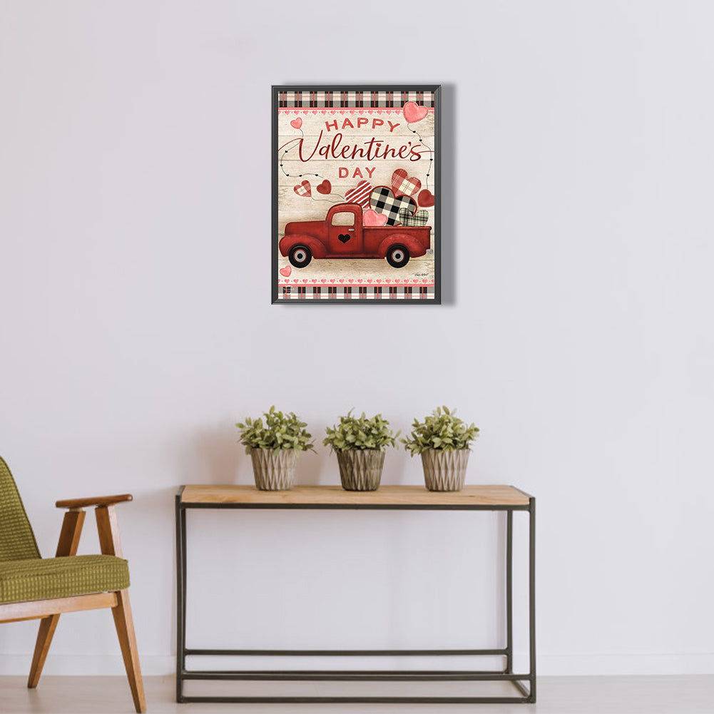 Valentine'S Day Red Car - Full Round Drill Diamond Painting 30*40CM