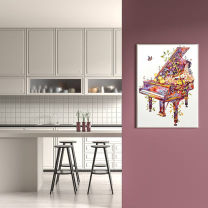 Art Flower Piano - Full Square Drill Diamond Painting 30*40CM