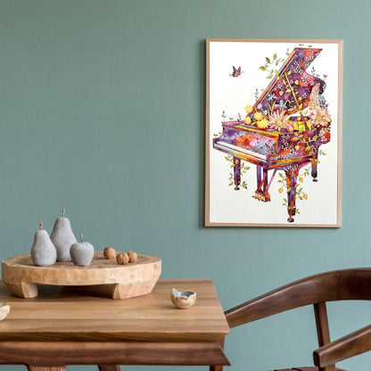 Art Flower Piano - Full Square Drill Diamond Painting 30*40CM
