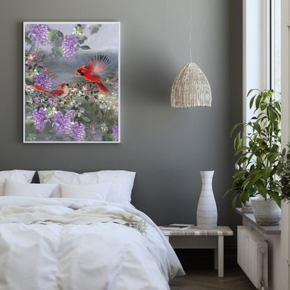 Bird Holding Flower - Full Square Drill Diamond Painting 30*40CM