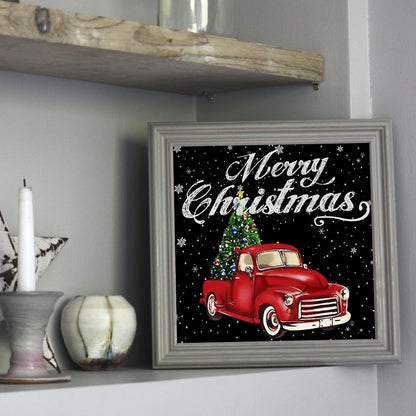 Red Car With Christmas Tree - Full Square Drill Diamond Painting 30*30CM