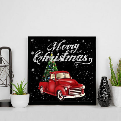 Red Car With Christmas Tree - Full Square Drill Diamond Painting 30*30CM