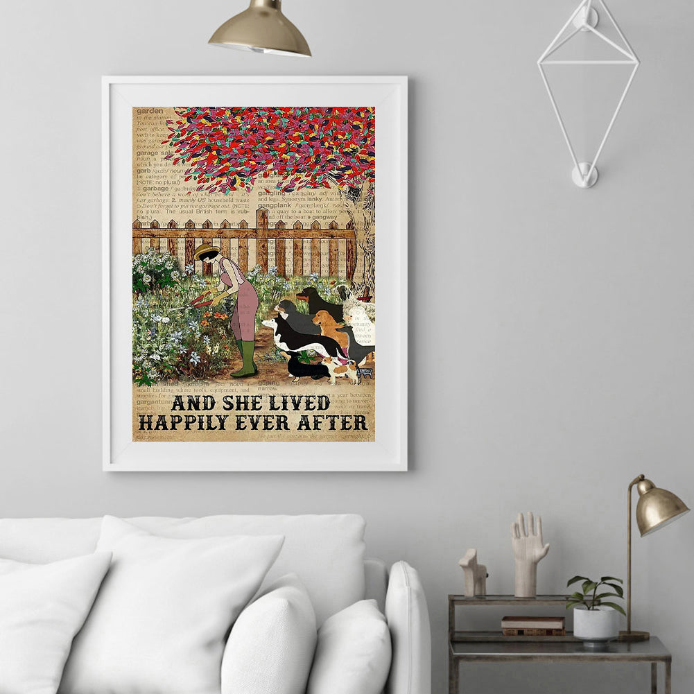 Warm Picture Of The Courtyard - Full Round Drill Diamond Painting 40*50CM