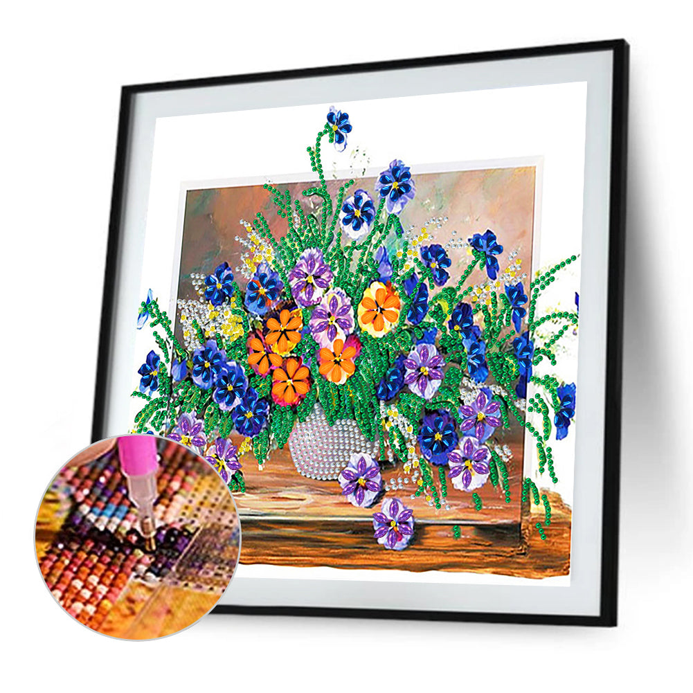 Colorful Vase - Special Shaped Drill Diamond Painting 30*30CM