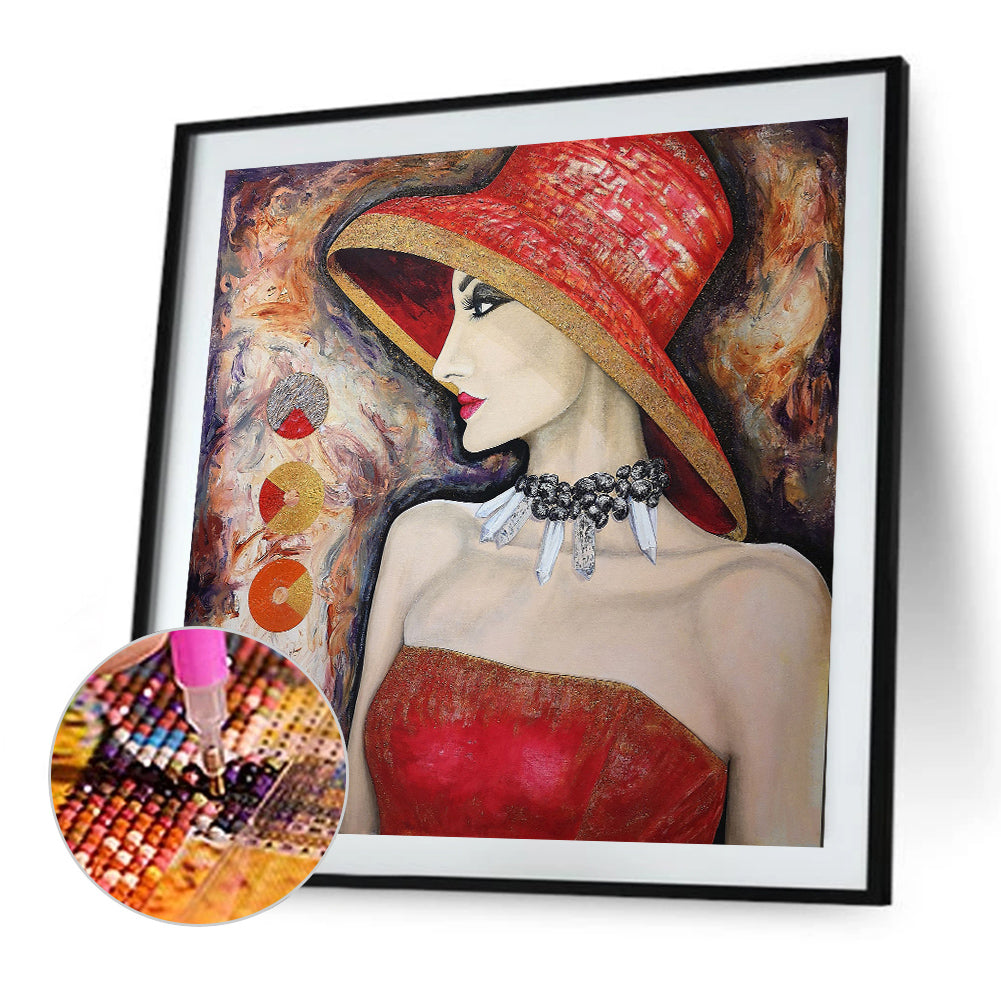 Temperament Woman - Full Round Drill Diamond Painting 30*30CM