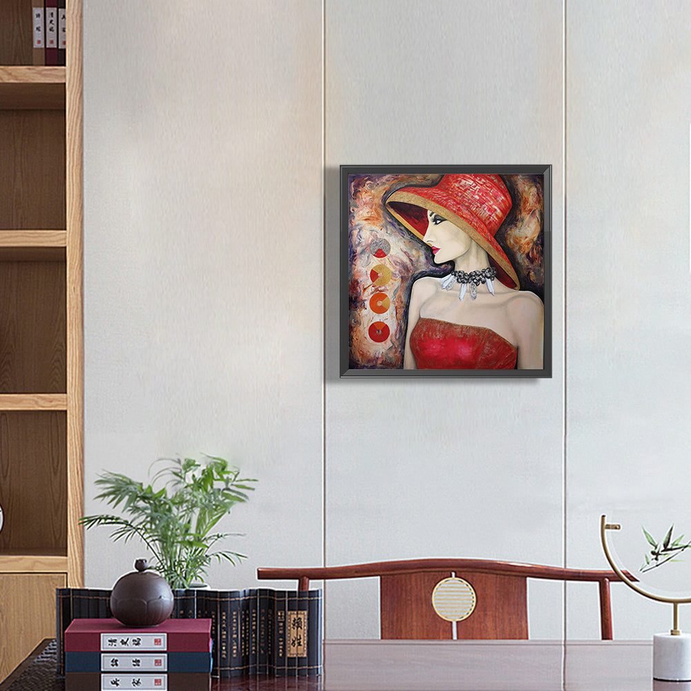 Temperament Woman - Full Round Drill Diamond Painting 30*30CM