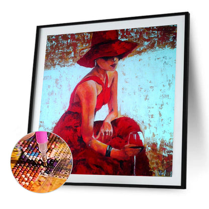 Temperament Woman - Full Round Drill Diamond Painting 30*30CM