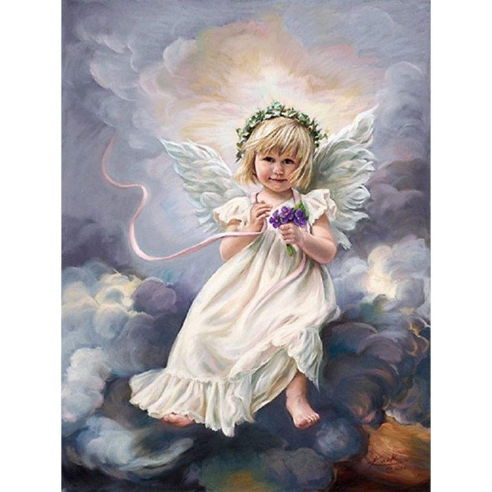 Angel Little Girl - Full Round Drill Diamond Painting 30*40CM