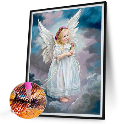 Angel Little Girl - Full Round Drill Diamond Painting 30*40CM