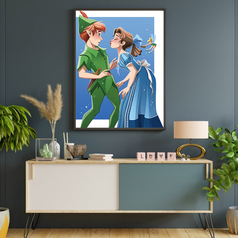 Disney Fairy And Peter Pan - Full Round Drill Diamond Painting 30*40CM