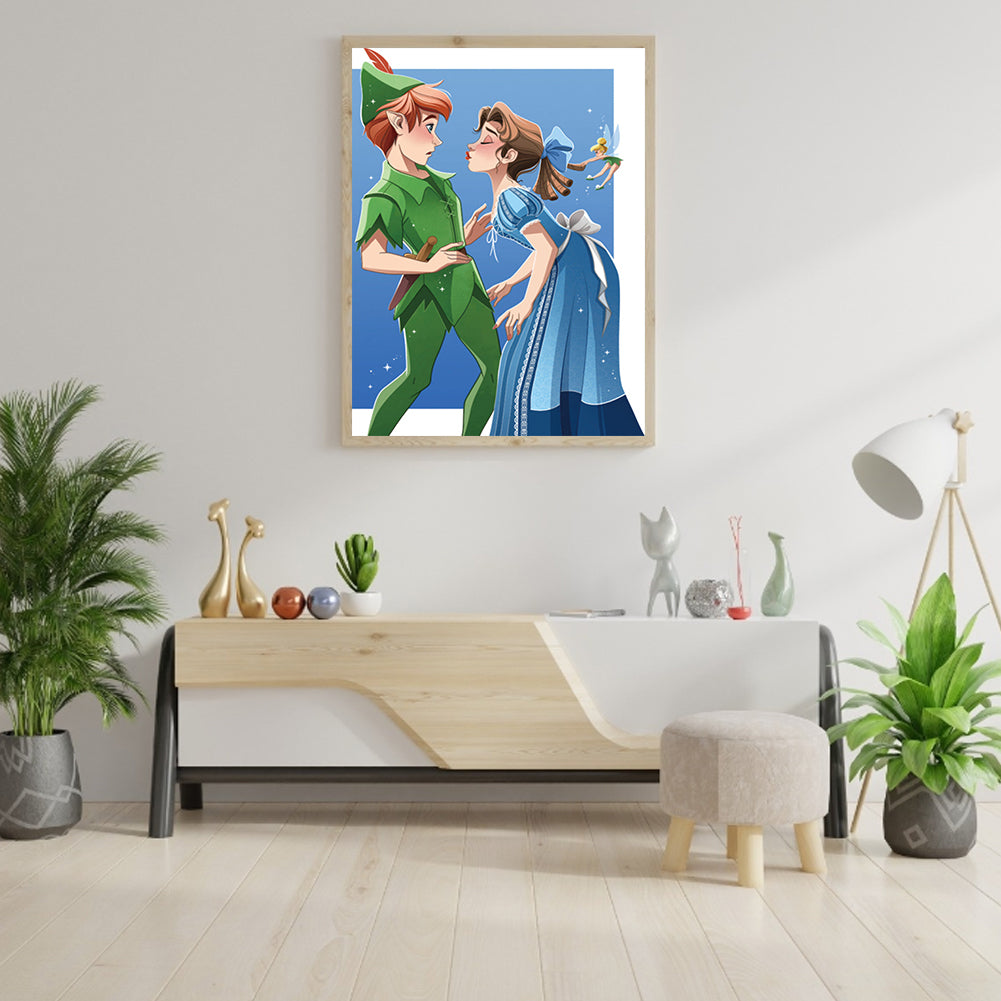 Disney Fairy And Peter Pan - Full Round Drill Diamond Painting 30*40CM