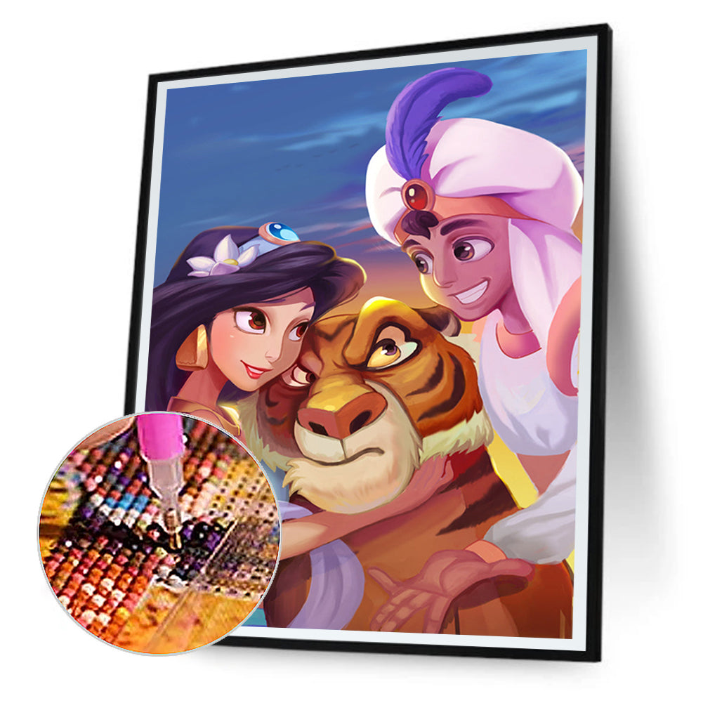 Disney Aladdin And Princess Jasmine - Full Round Drill Diamond Painting 30*40CM