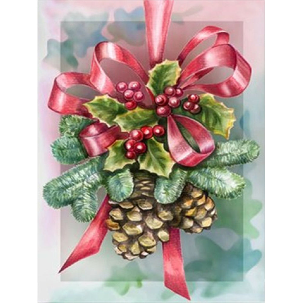 Christmas Pine Cones - Full Round Drill Diamond Painting 30*40CM