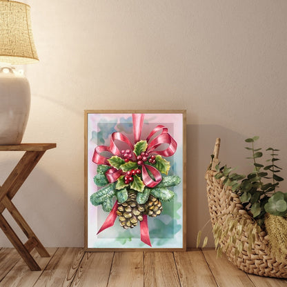 Christmas Pine Cones - Full Round Drill Diamond Painting 30*40CM