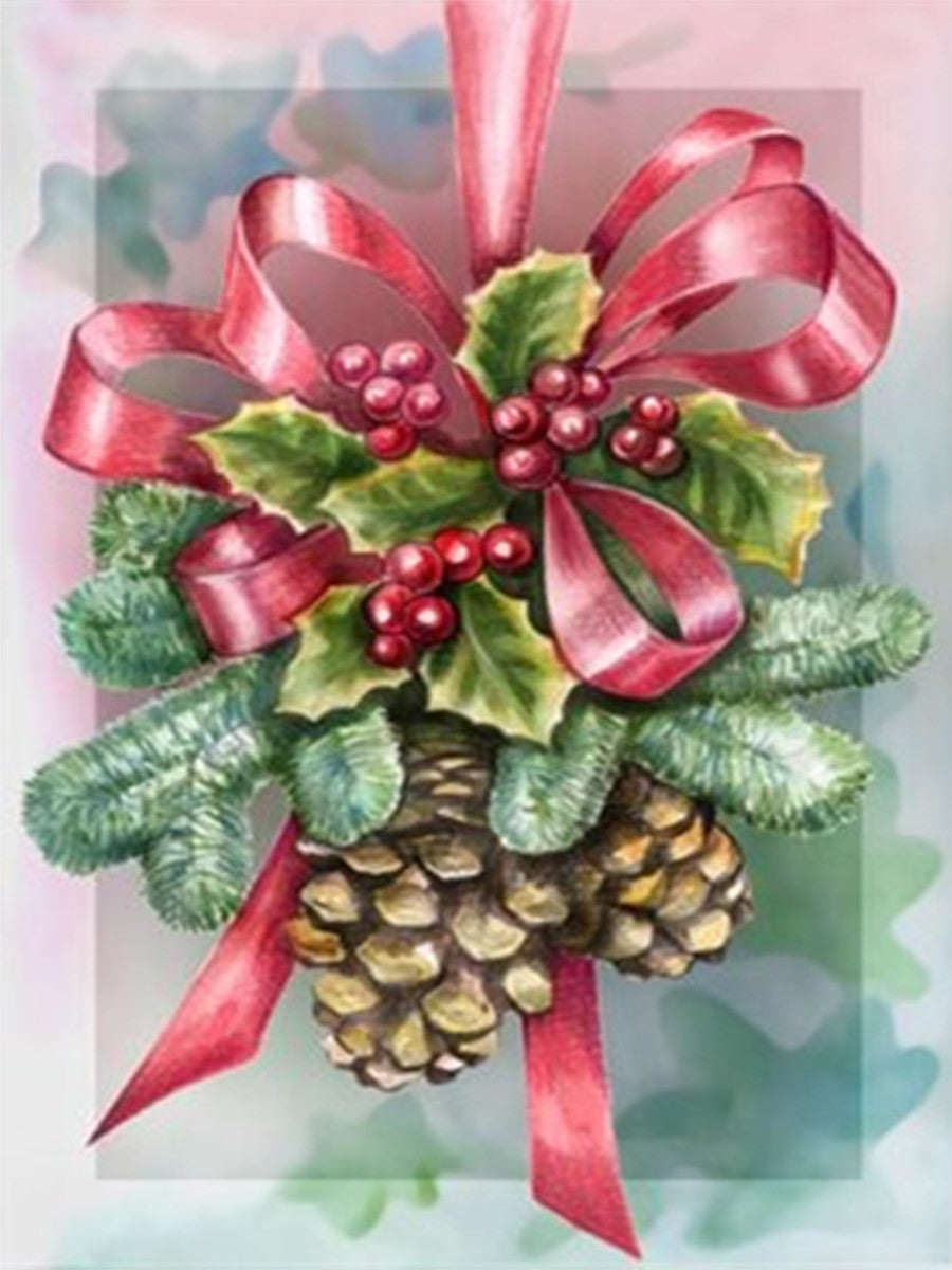 Christmas Pine Cones - Full Round Drill Diamond Painting 30*40CM