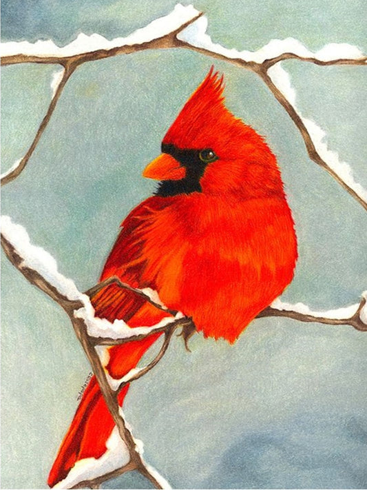 Nordic Cardinal - Full Round Drill Diamond Painting 30*40CM